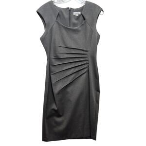 Calvin Klein Gray Scuba knit Dress Size 12 Lg Minimalist Sexy Career Work  #944
